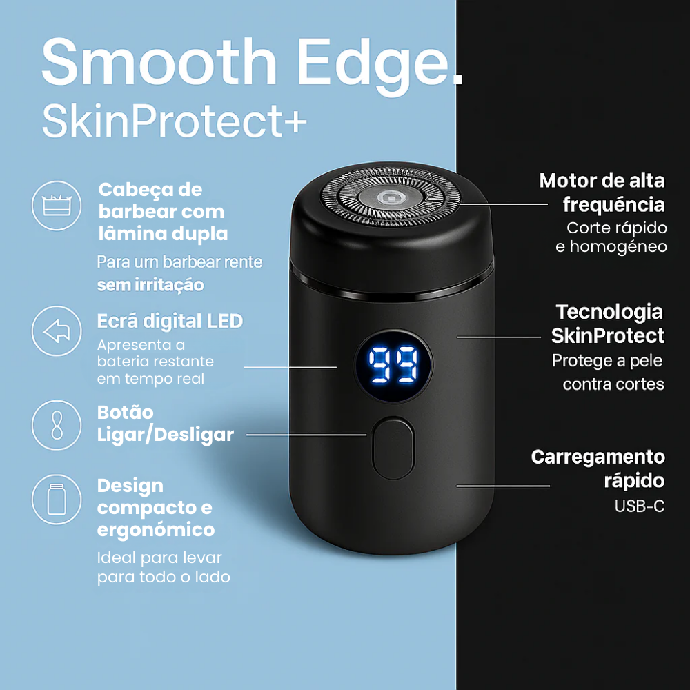 SkinProtect+ - Máquina de barbear potente